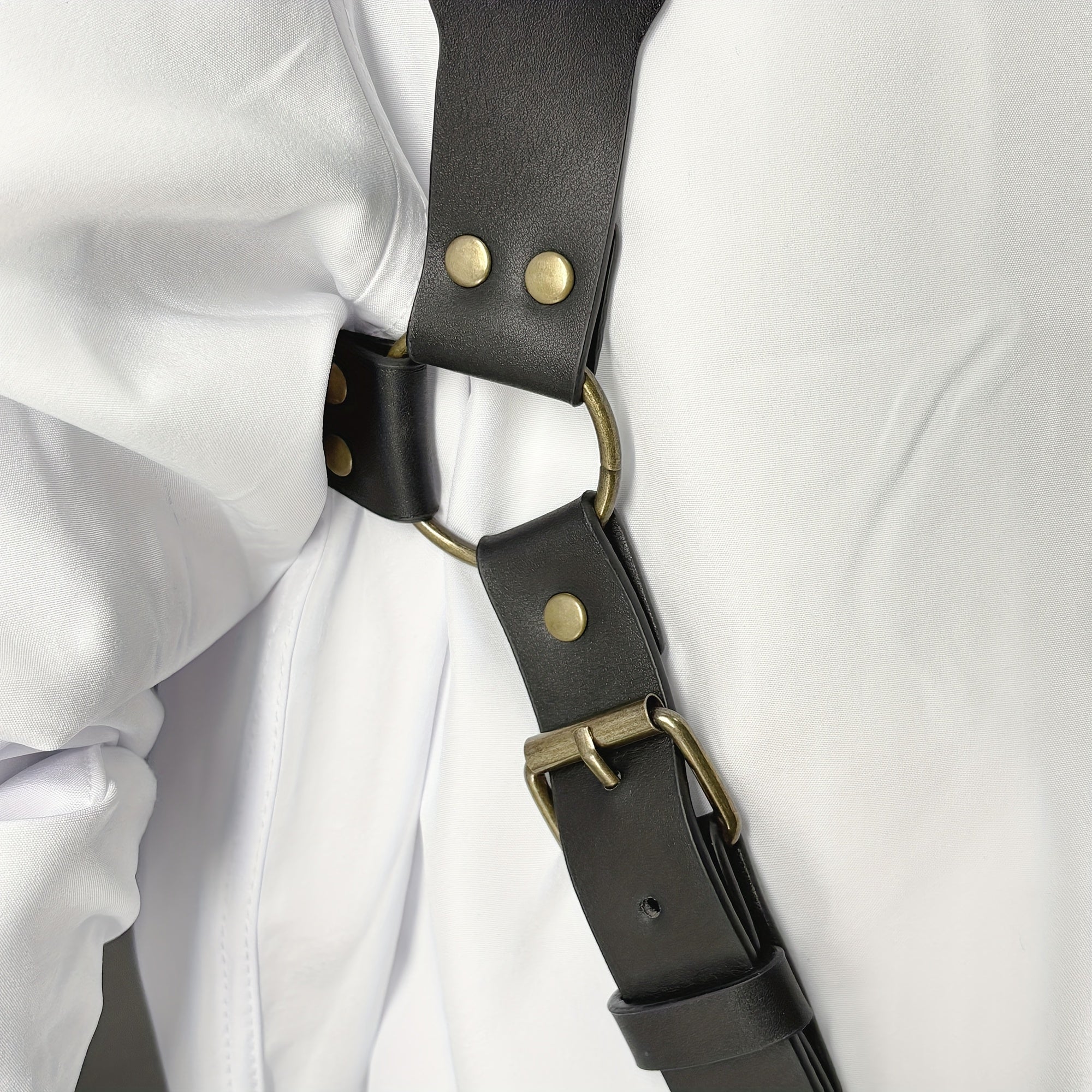 Men'S Vintage British Style Faux Leather Suspenders with Adjustable Straps & Side Hook - Stylish Overcoat Hanger for Casual Or Formal Wear, Faux Leather Hanger, Formal Attire, Retro Fashion, Durable Construction, Highquality Craftsmanship