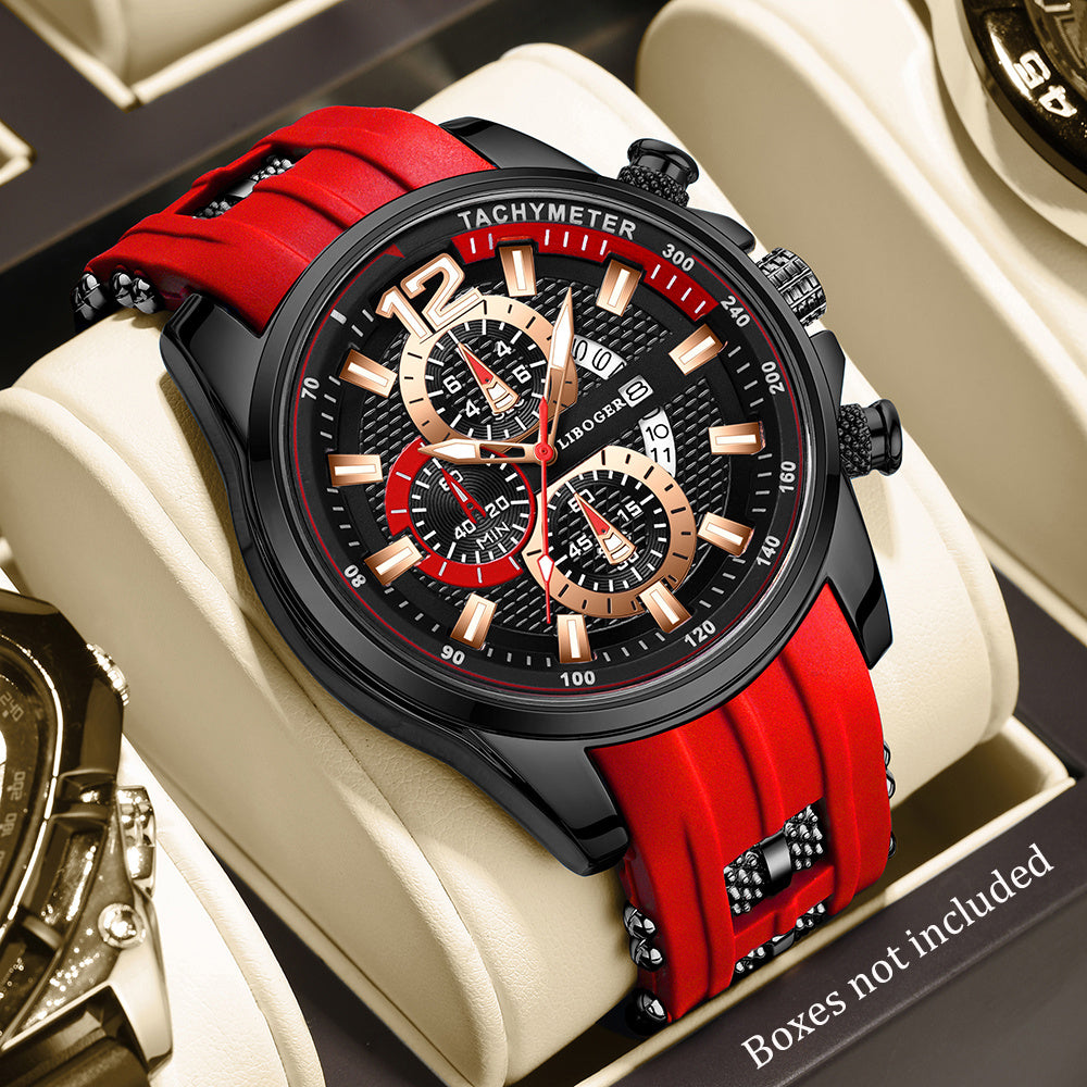 Silicone Watch for Men Fashion Casual Quartz Date Display Sport Wristwatch Sporty Design Multiple Colors Christmas Thanksgiving Gift Reloj Para Hombre