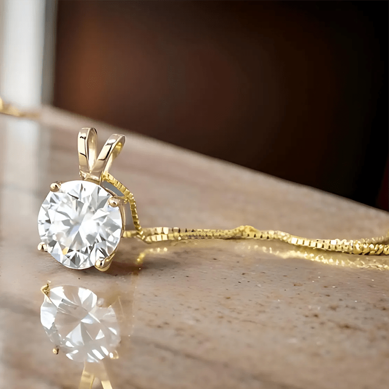 2ct Pure Silvery Moissanite Shaped Pendant Necklace, Suitable For Both Men And Women, Fashionable, Trendy, Elegant, Casual, Classic And Simple Design, Total Weight Of The Product (2.3g)