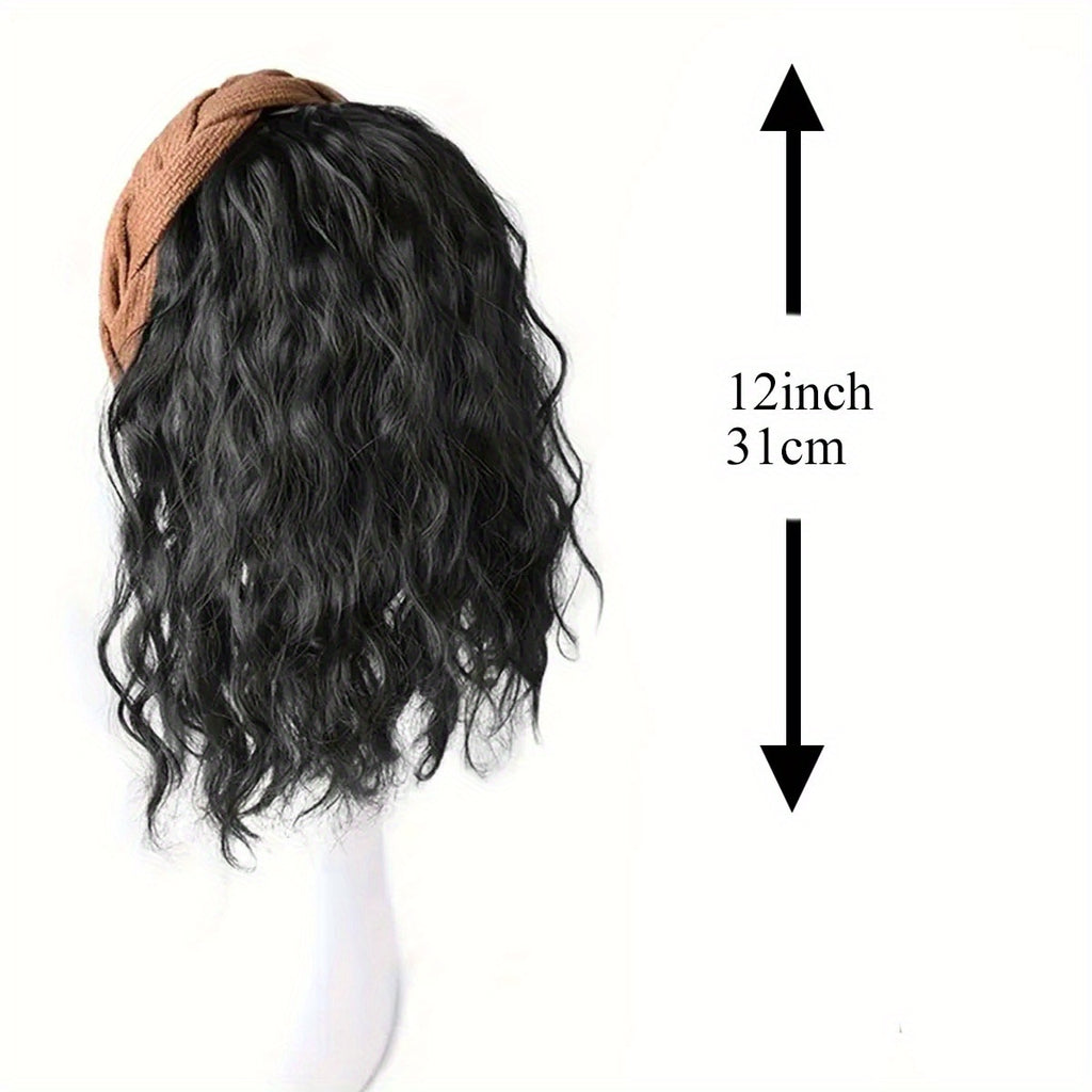 Costume Fake Hair Band One Water Ripple Half Set Synthetic Wig Light Breathable Roll Hair Patch Suitable for Daily Wear, Costume Wigs, Wigs for Cosplay, Wigs for Halloween