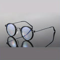 A Set of Retro Black Circular Metal Reading Spectacles, High-Definition Lenses with a Case, Unisex Traditional Metal Design, Available in +1.00 to +4.00 Diopters, Glare-Reducing Lenses, Protection for Computer Use, Without Battery