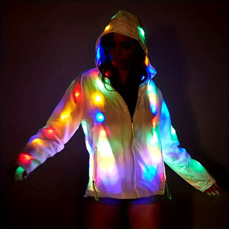 1 LED Sequin Jacket for Women Glitter Light Clothing LED Carnival Costume Holiday Party Costume Video Shoot Effect Props