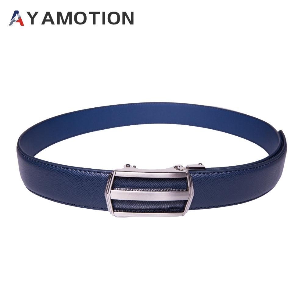 AYAMOTION Genuine Leather Belt Mens Ratchet Dress Belts With Adjustable Automatic Buckle back to school, for wedding,Ideal Gift for Dad, Husband, Boyfriend