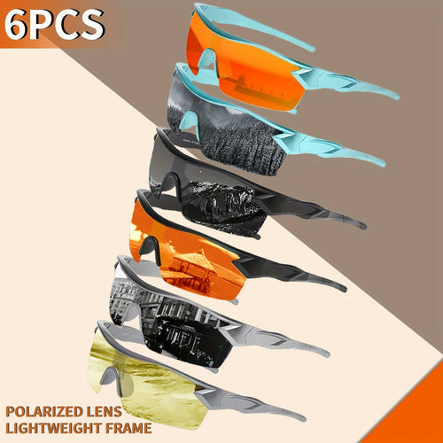 Polarized Sunglasses 6-Pack Ultra-Light PC Frame Unisex Fashion Eyewear for Men and Women Driving Daily Commute Summer Leisure Holiday Gift Set