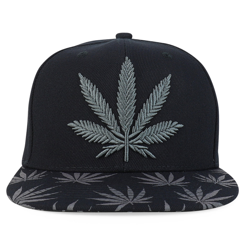 Rasta MJ Leaf 3D Embroidered Flat Bill Snapback Cap