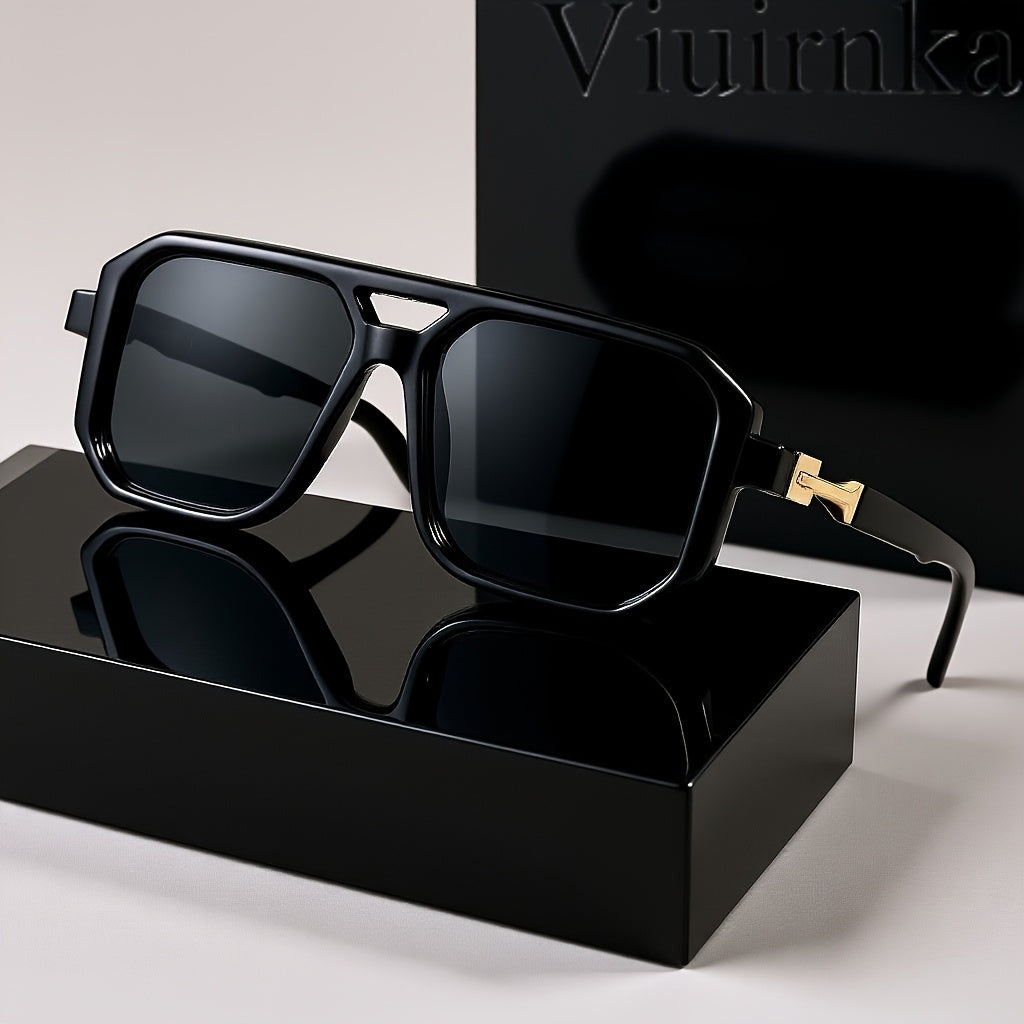 Stylish Oversized Square Frame Sunglasses for Men and Women - Protection - Unisex Retro Shades with Tortoiseshell Arms - Includes Sunglasses Case and Cleaning Cloth - Fashion Accessory for Travel, Beach, and Daily Wear
