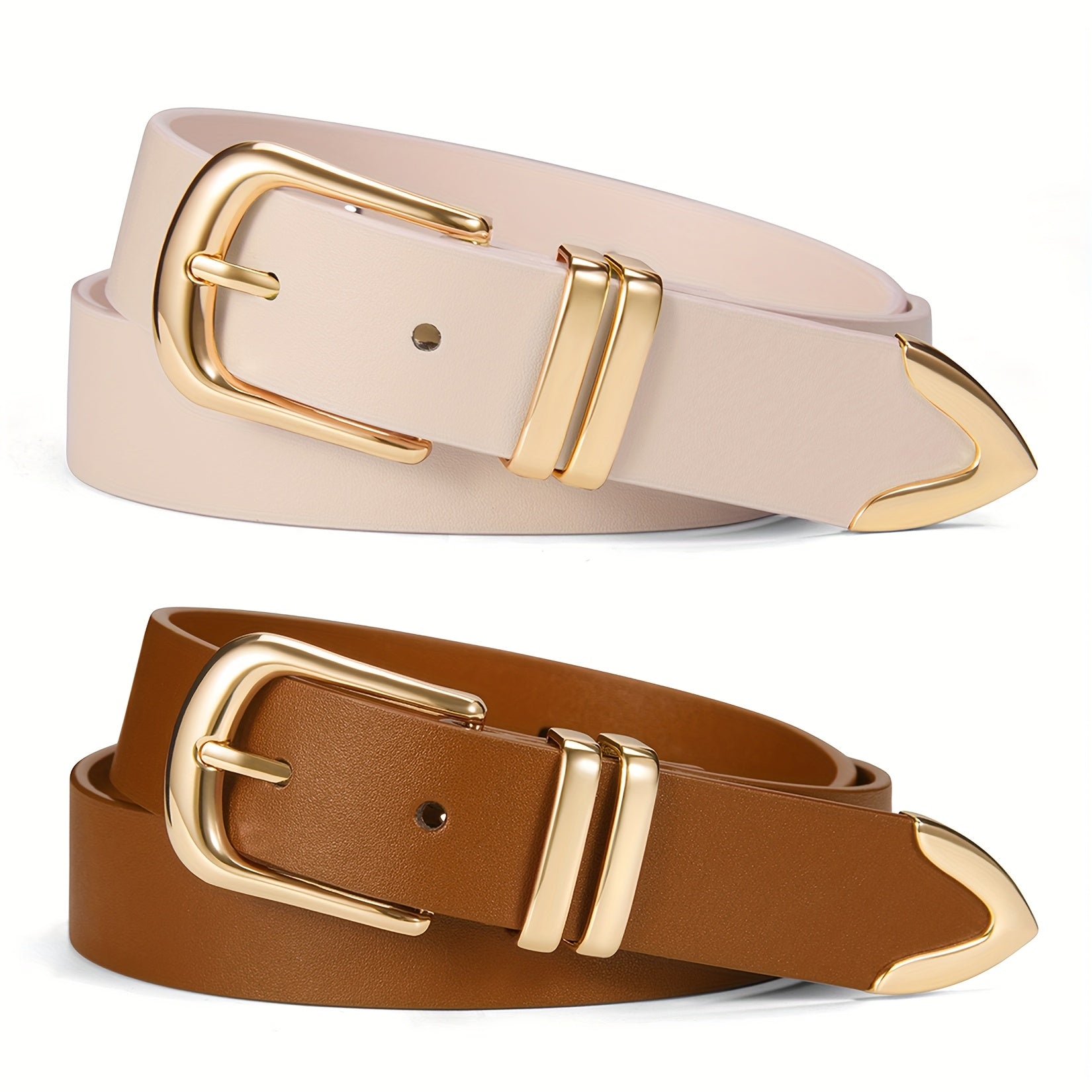 2pcs Women'S Belt Set, Multi-Color Combination Pack, Daily Casual And Office Versatile Belts for Dresses And Pants