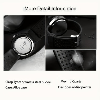 Concept Password Dial Quartz Watch for Men – Unique Fashion Wristwatch with Extra Strap & Tools, Novel Sport Design, Cool Gift Idea