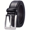 Men's Genuine Leather Jeans Belts Classic Work Business Dress Belt with Prong Buckle for Men