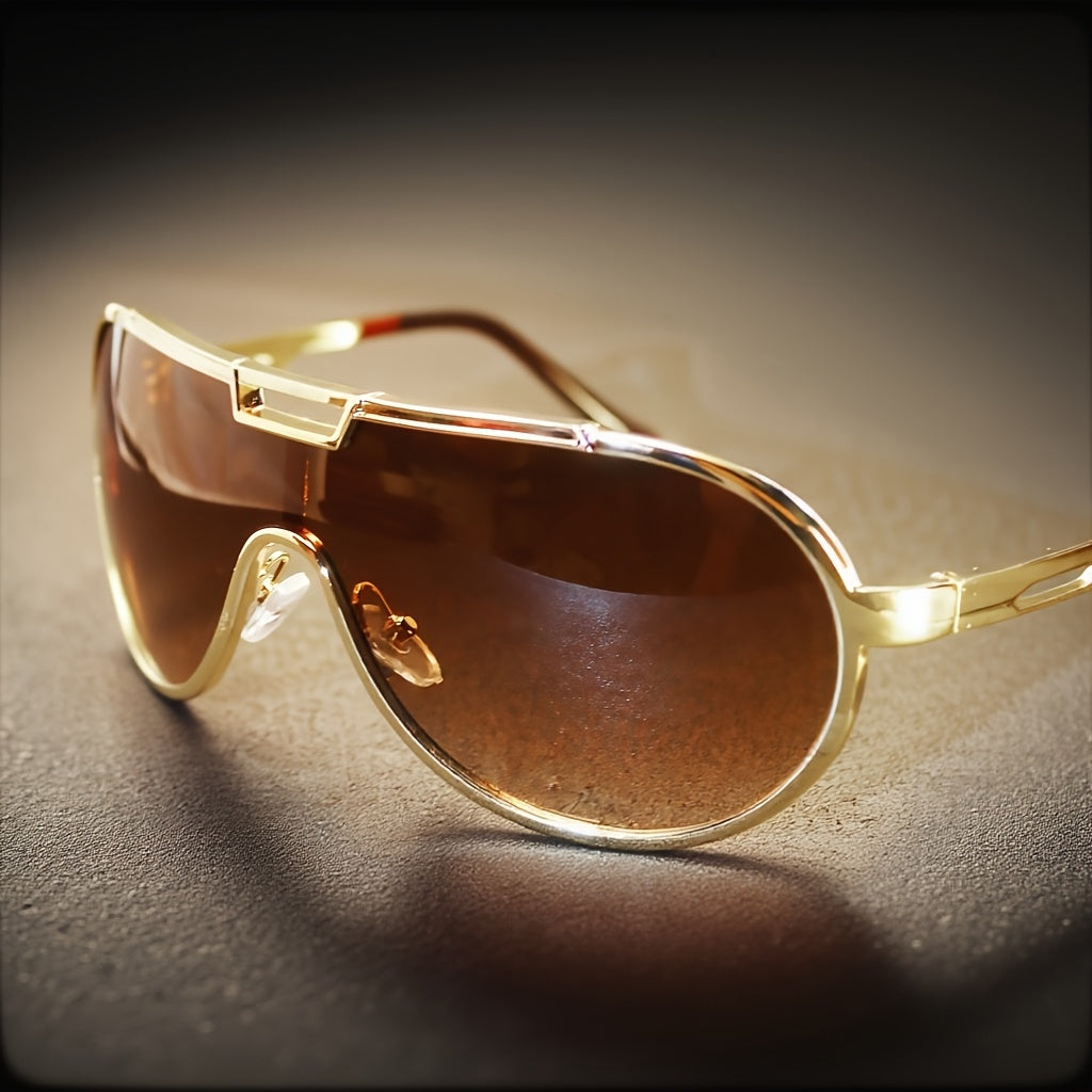 Oversized Retro Sunglasses Unisex Vintage Frame Anti-Glare Lenses Metal Hinges with Case Streetwear Fashion Men Women Trendy Eyewear