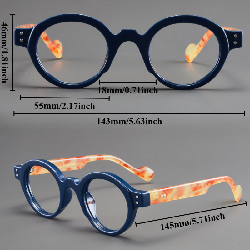 2pcs Anti-Blue Light Clear Lens Glasses, Vintage Oversized Square-Round, PC Frame, Unisex Design, Includes Glasses Case, Trendy Daily Accessory