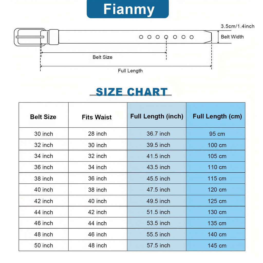 Men'S Full Grain Leather Belt, Fashion And Classic Designs for Work, Business, And Casual