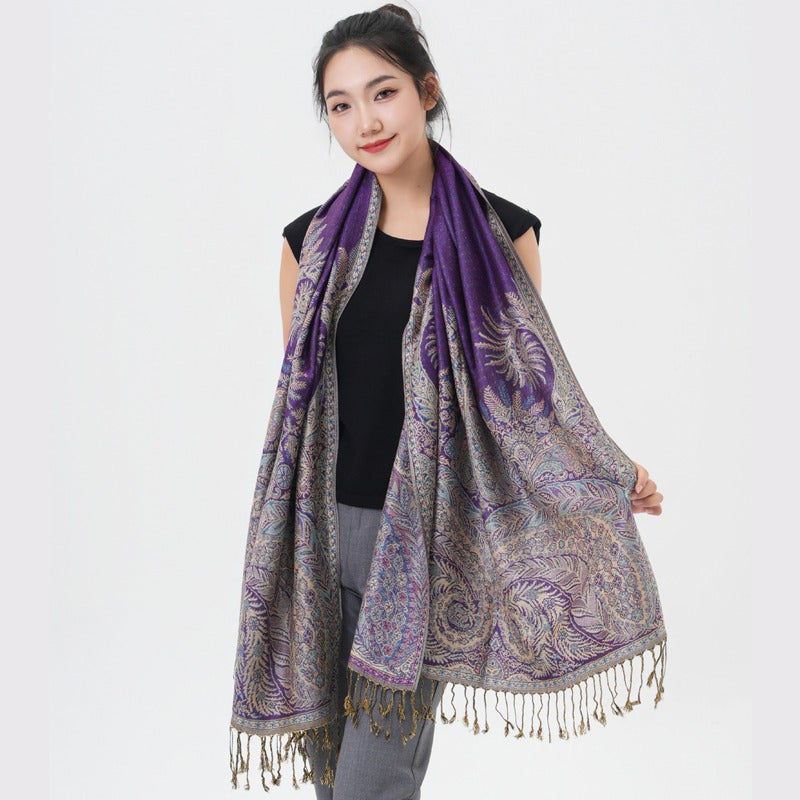 Phoenix Tail Thicker Paisley Pashmina Scarf