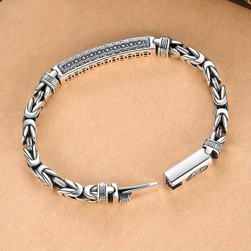 Sterling Silver Bracelet for Women 925 Vintage Bohemian Bangle Cuff Open Adjustable Wrist Jewelry Birthday Gift for Girlfriend Mom Wife