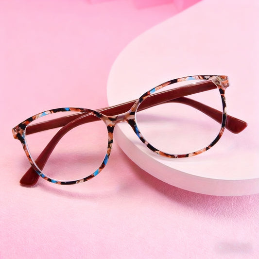 Reading Glasses Women 3 Pack Flower Pattern Oval Frame +1.00 to +4.00 Multicolor Brown Rose Purple Blue Fashion Stylish Ladies Readers Set Gift for Mom Grandma