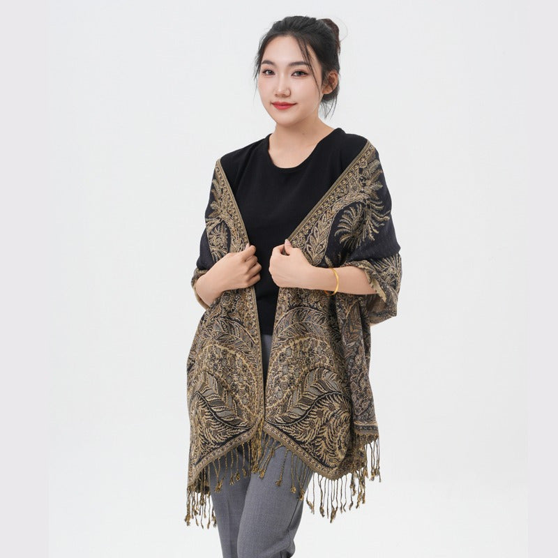 Phoenix Tail Thicker Paisley Pashmina Scarf