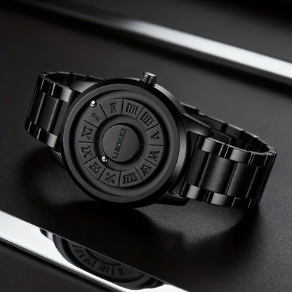 Men's Magnetic Steel Ball Watch | Touch-to-Read Vintage Business Wristwatch, No Mirror Unique Design Stainless Steel Quartz Watch for Men – Bold Statement Timepiece