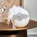Women's 1920s Headband Flapper Feather Headpiece With Chain Roaring 20s Great Gatsby Themed Party Hair Accessory