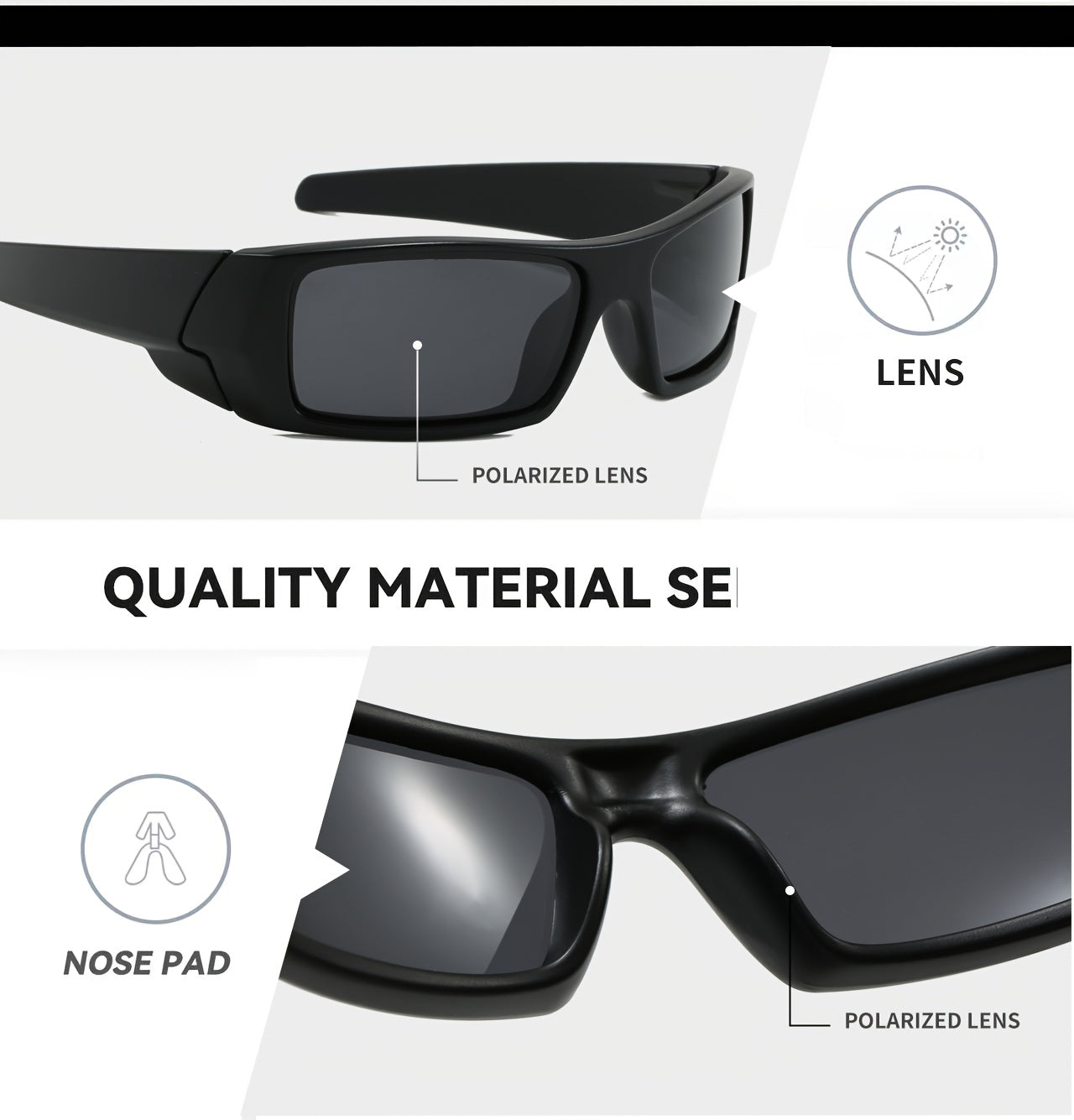 [4pcs Men'S Polarized Sports ] Classic Cross-Frame Design with High-Definition Polarized Lenses Featuring Vibrant Coatings. Color Options Adapt to Varying Light Conditions, Covering All Your Needs in One Set