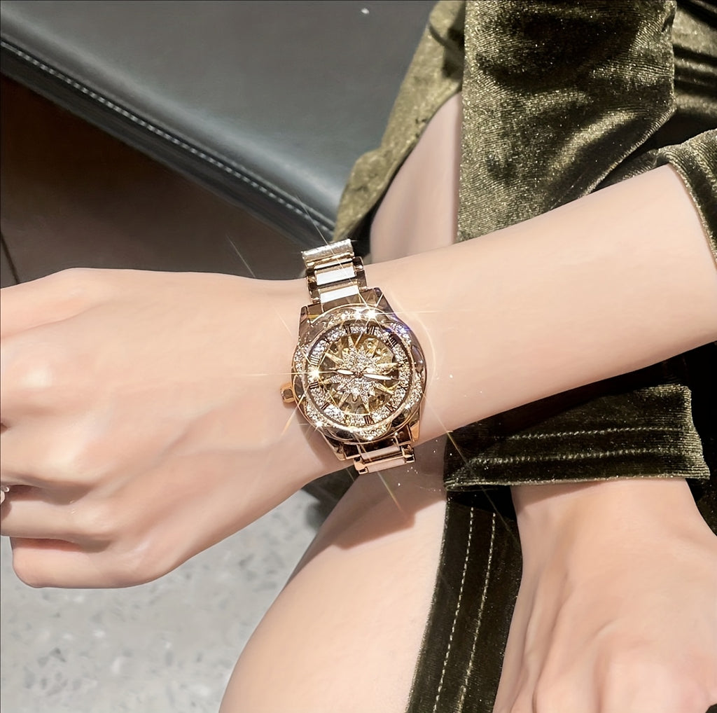 Elegant And Fashionable Women'S Watch, A Niche Trendy Sunflower Quartz Watch, Is Very Suitable For Daily Matching And Decoration Choices