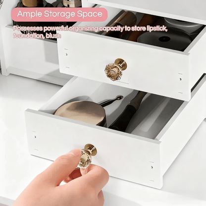 Jewelry Box with Cat Ear Mirror Large Dressing Table Organizer for Bedroom Home Storage Cute Aesthetic Jewelry Organizer Birthday Christmas Gift for Her
