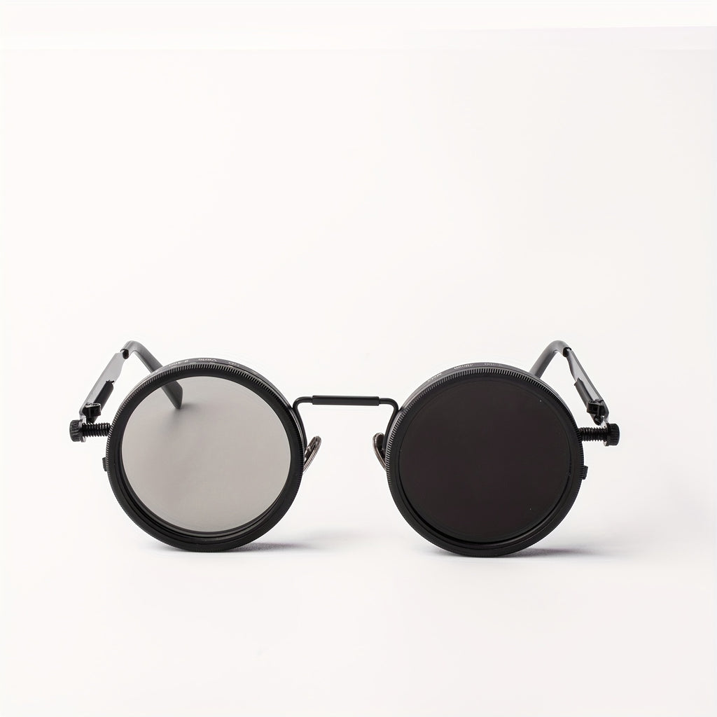 Industrial Punk Style Rotating Dimming Fashion Glasses, Spring Temple, Rotating Dimming, Flexible Adaptation to a Variety of Scenes, High Fashion