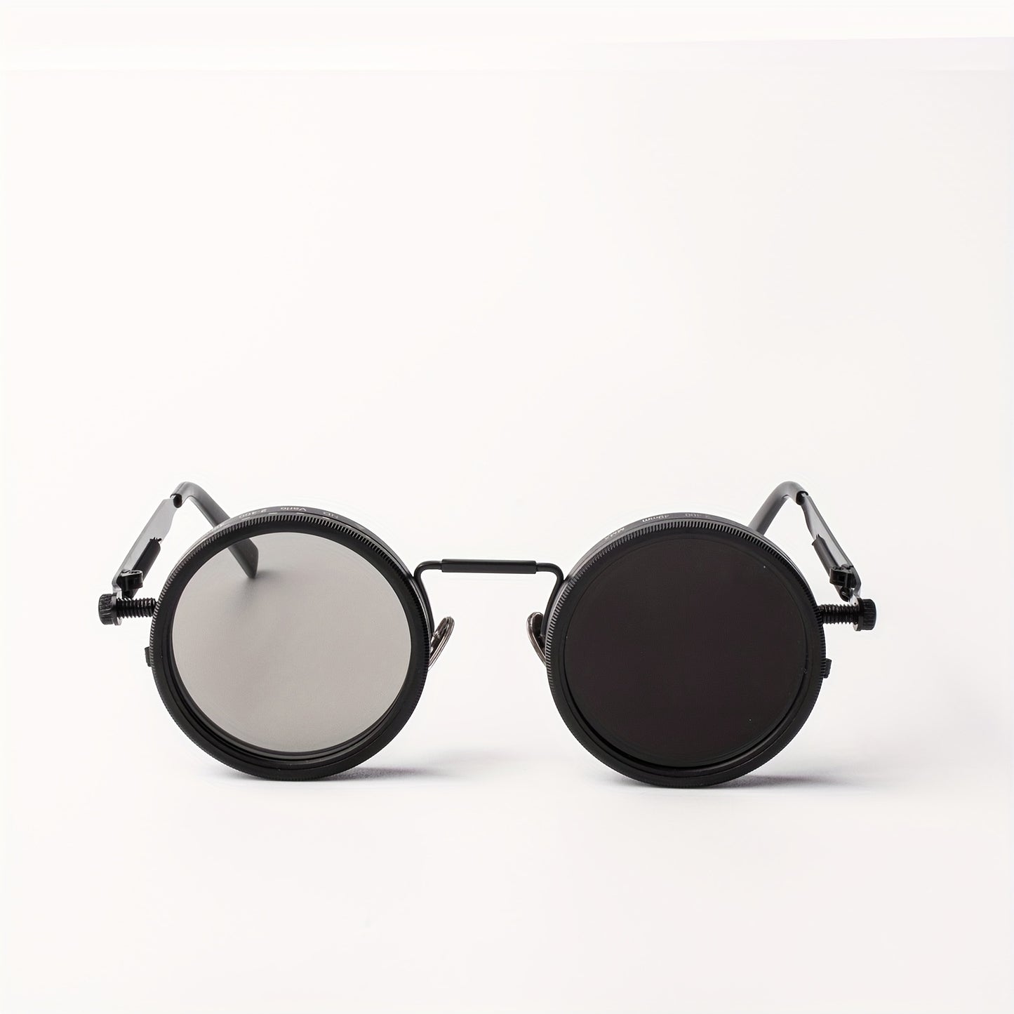 Industrial Punk Rotating Dimming Fashion Glasses – Spring Temple Flip-Up Adjustable Tint Eyewear, Steampunk Street Style Shades for Men & Women, Versatile High-Fashion Statement Piece
