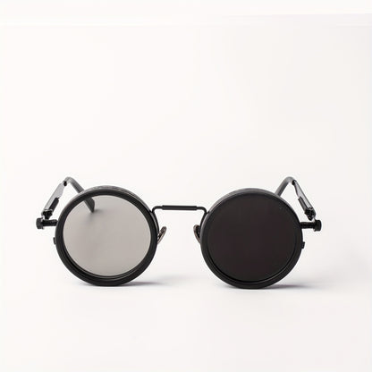Industrial Punk Rotating Dimming Fashion Glasses – Spring Temple Flip-Up Adjustable Tint Eyewear, Steampunk Street Style Shades for Men & Women, Versatile High-Fashion Statement Piece
