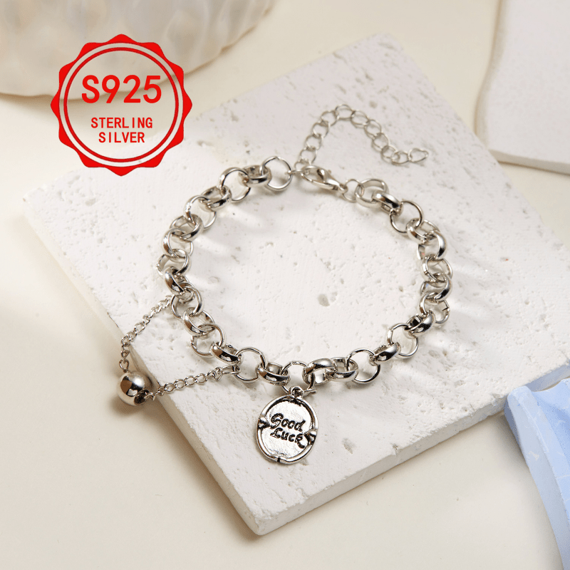 Bracelet for Women - 925 Sterling Silver Good Luck Charm Hip Hop Ball Pendant for , Trendy & - product detail view 7
