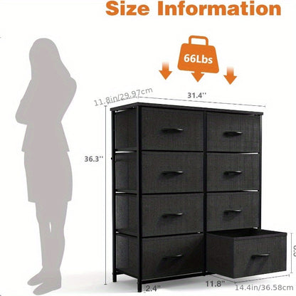 8-Drawer Fabric Storage Chest - Steel Frame and Oak-Look Finish – view 2