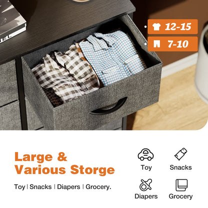 8-Drawer Fabric Storage Chest - Steel Frame and Oak-Look Finish – view 4