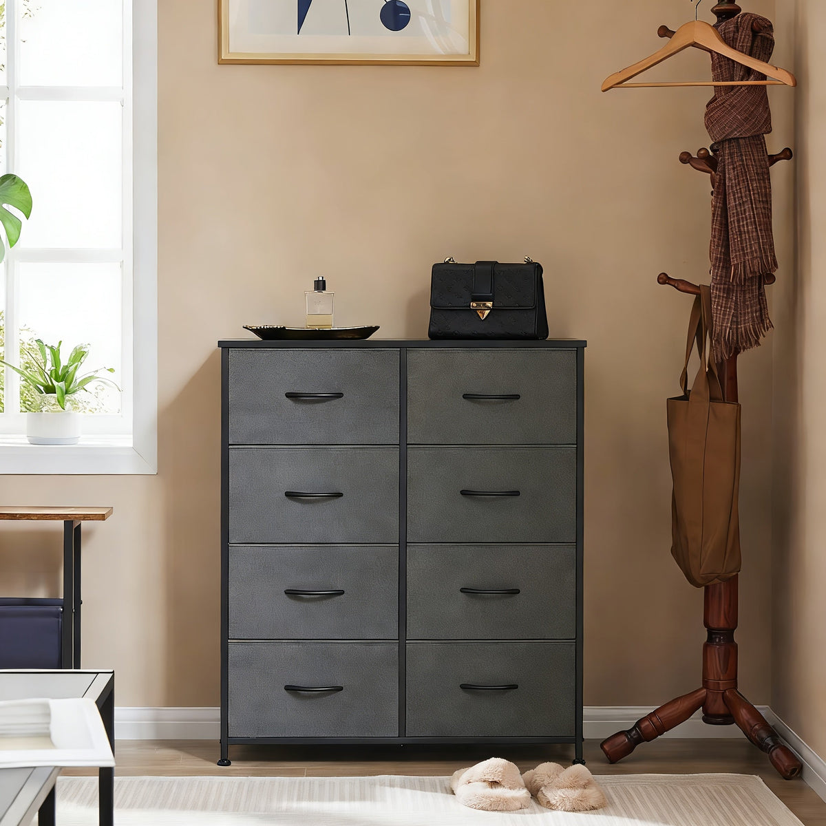 8-Drawer Fabric Storage Chest - Steel Frame and Oak-Look Finish – view 8