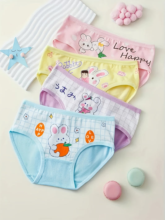 8-Pack Girls' Cotton Briefs - Assorted Cute Cartoon Prints – Graphic Design 26597 – main product image