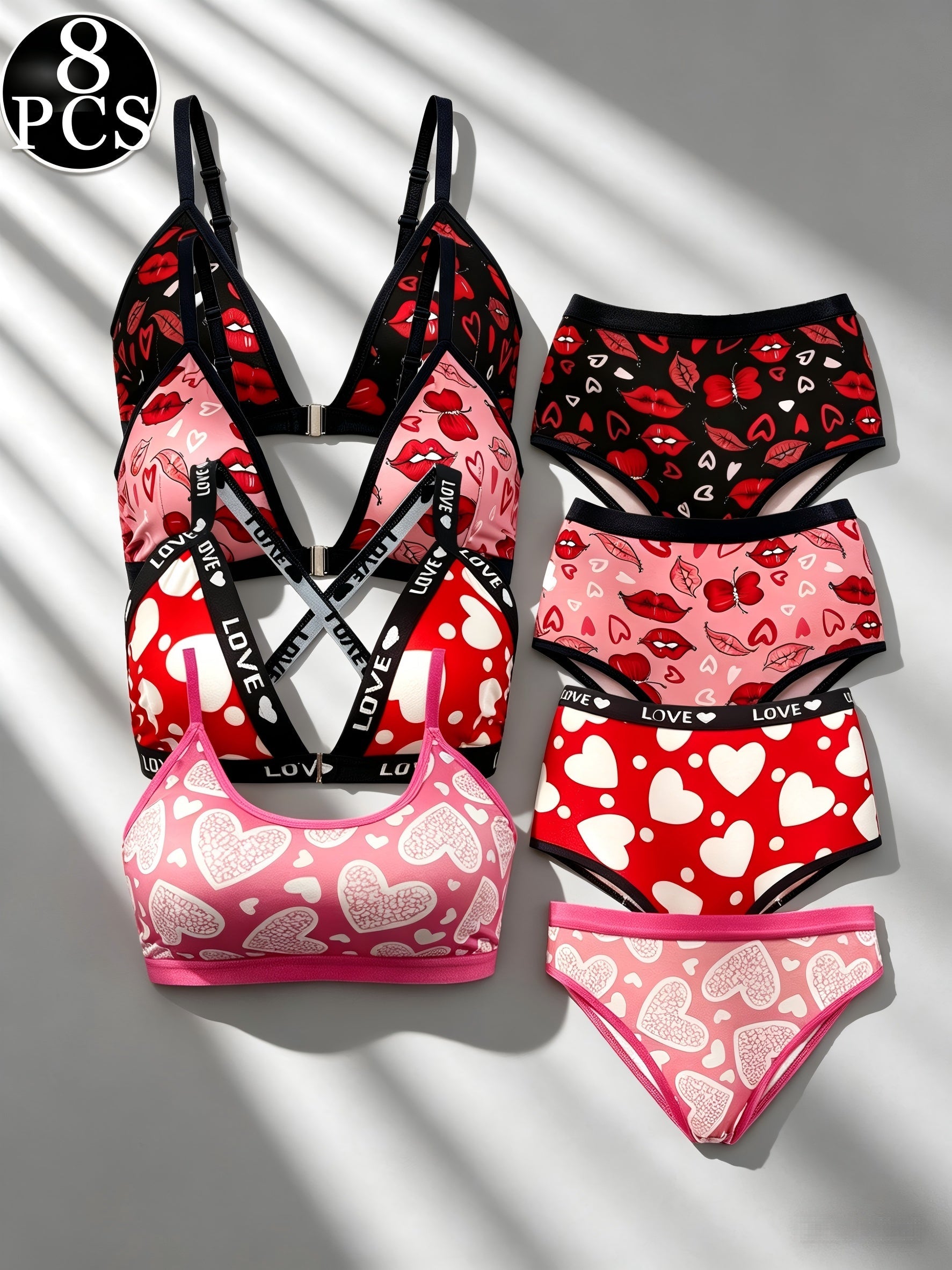 8-Pack Women's Bra and Panty Lingerie Set - Comfortable Coordinated Design – view 2