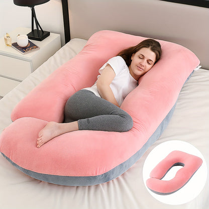 80-Inch J-Shaped Velvet Pregnancy Pillow - Crystal Velvet Full-Body Design – view 4