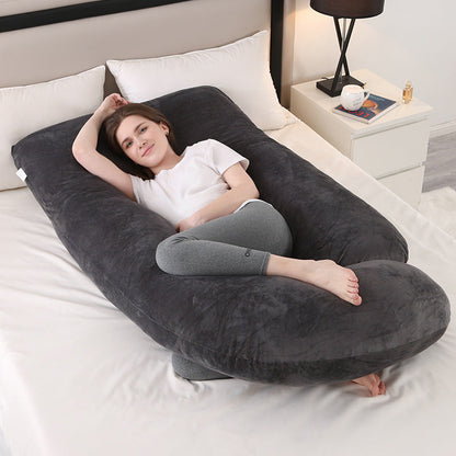80-Inch J-Shaped Velvet Pregnancy Pillow - Crystal Velvet Full-Body Design – view 8