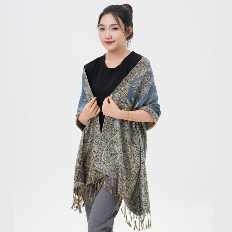 Phoenix Tail Thicker Paisley Pashmina Scarf