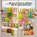 Random 20/30pcs Colorful Multi-style Geometric Earring Sets, Versatile Fashion Accessories for Women Daily Commute, Dates And Parties