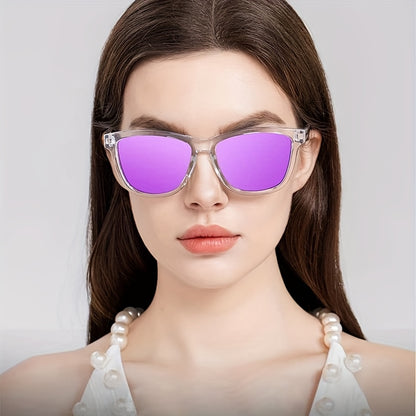 Polarized Sunglasses for Women 3 Pack - Trendy Gradient Fashion Shades in Ice Blue Purple Pink Black Brown, Stylish UV Protection Eyewear for Shopping Street Photography Decoration Daily Wear
