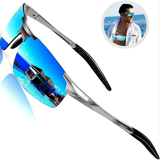 HD Polarized Sunglasses Al-Mg Alloy Ultralight Frame UV400 for Men Women – High-Definition Sport Eyewear for Driving Cycling Fishing Hiking Outdoor, 8 Color Options