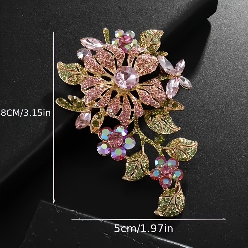 1pc Sparkling Rose Brooch for Women & - Elegant Luxury Flower Suitable for Wedding Dresses, Evening Gowns, Prom, Special Occasion Accessories