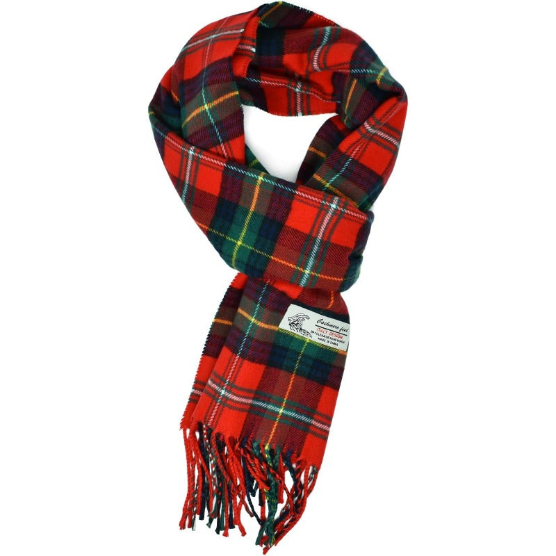 Scottish Stewart Tartan Plaid Luxurious Winter Scarf Soft Cashmere Feel 72"x12", Scottish Heritage Holiday Gift
