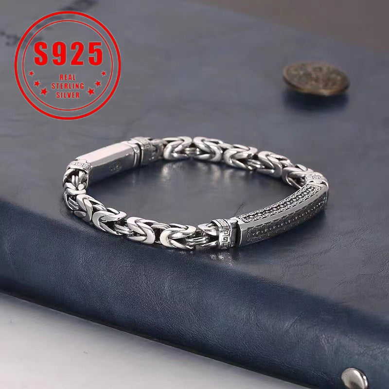 925 Sterling Silvery Vintage Bohemian Bracelet, Sterling Silvery Bracelet for Women, Can Be Opened And Worn As a Birthday Gift for Girlfriends Or Mothers