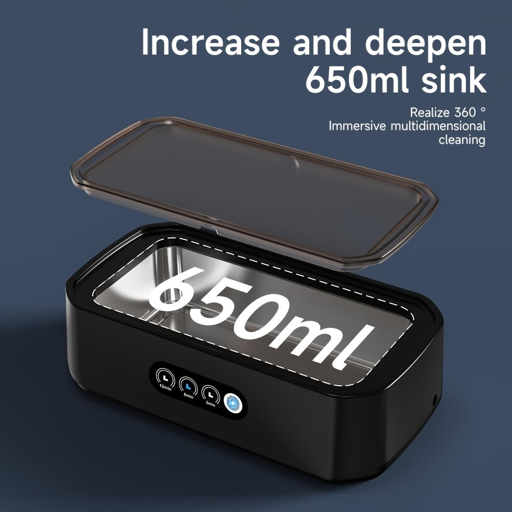 Sound Technology Jewelry Cleaning - Adjustable Mode - 50Khz High Frequency Vibration, Portable Stainless Steel Ring, Watches, Glasses, Jewelry Cleaning, Chemical Free, Watch Care Equipment | Comes with Cleaning Cloth