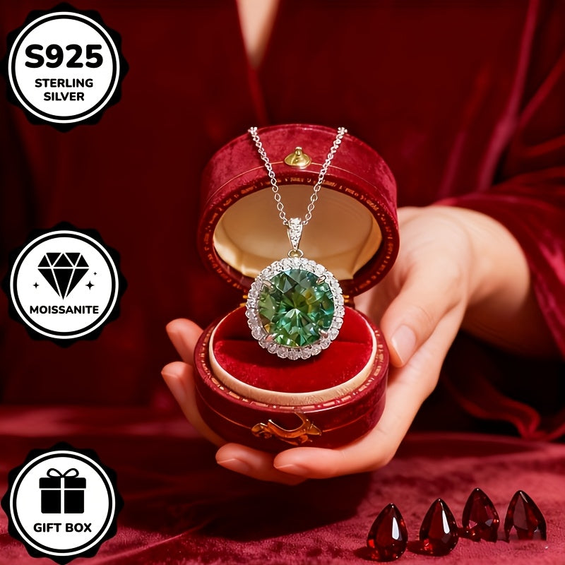[Perfect Gift] S925 Silver 5 Carat Moissanite Pendant Necklace High Quality Silver Jewellery for Women. Elegant, Vintage Inspired Classic Jewellery. Comes with A Gift Box. Perfect for Parties Or As A Birthday Gift for Friends Or Partners. Claim My Gift To