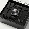 [ Men Watch Set ] 4pcs/ Set Men's Quartz Watch & Bracelet Set | Stainless Steel | Casual Watch | Business Watch | Bracelet for Men | Men Necklace | Date Watch for Men