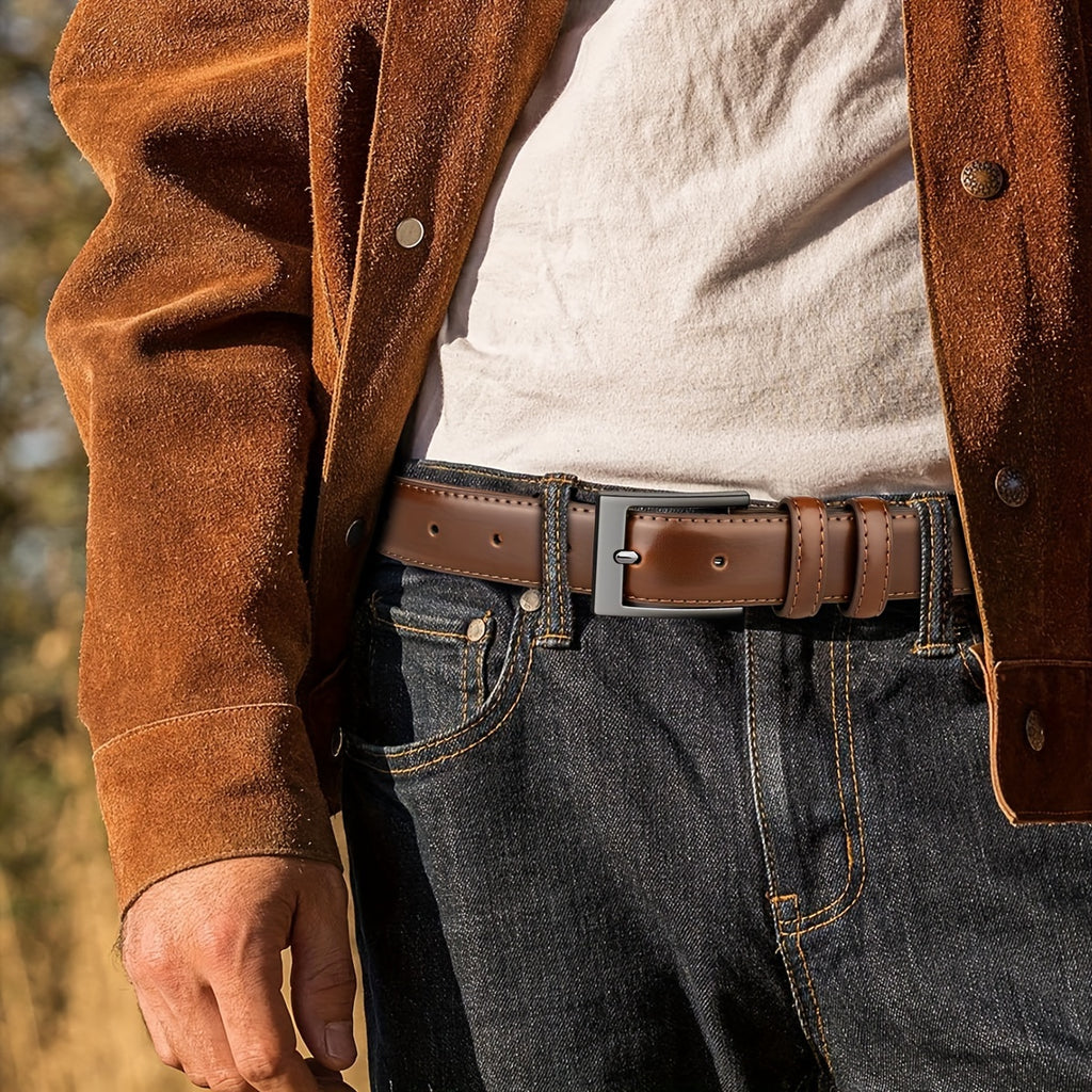 Genuine Leather Belt for Men, a Timeless Casual Accessory Suitable for Jeans And Trousers, Perfect As a Gift for Fathers And Husbands in Professional Settings