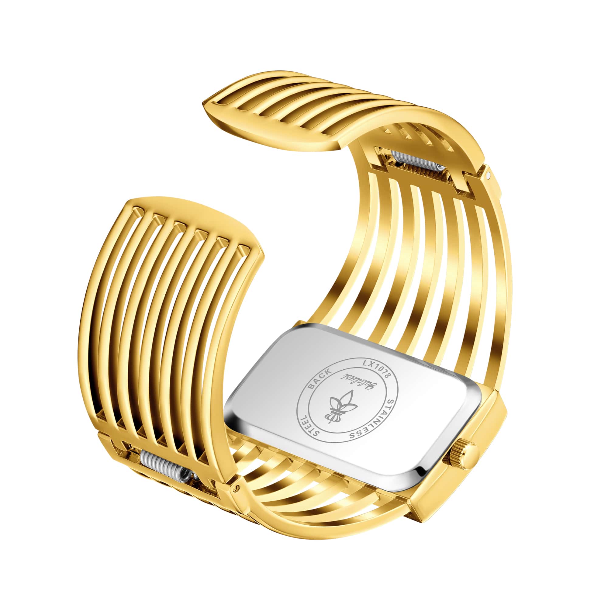 YaLaLuSi Brand 1 Elegant and Fashionable Women' S Quartz Wristwatch Unique Personality Elastic Openwork Bracelet Style Classic Solid-Color Square Dial Exquisite Rhinestones Versatile for Casual Attire Perfect Gift for Women, Family, or Friends