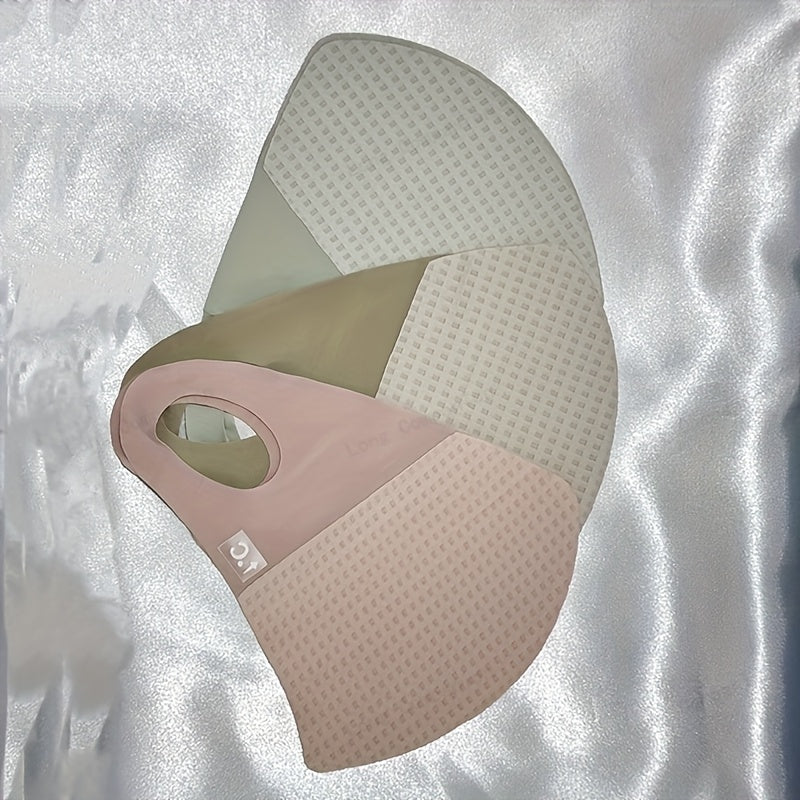 3pcs Women's Outdoor Face Masks - Breathable Ice, Lightweight & Seamless Design in Coffee, Pink & Green, Perfect for Summer Sun Shade & Casual Wear, Clothing