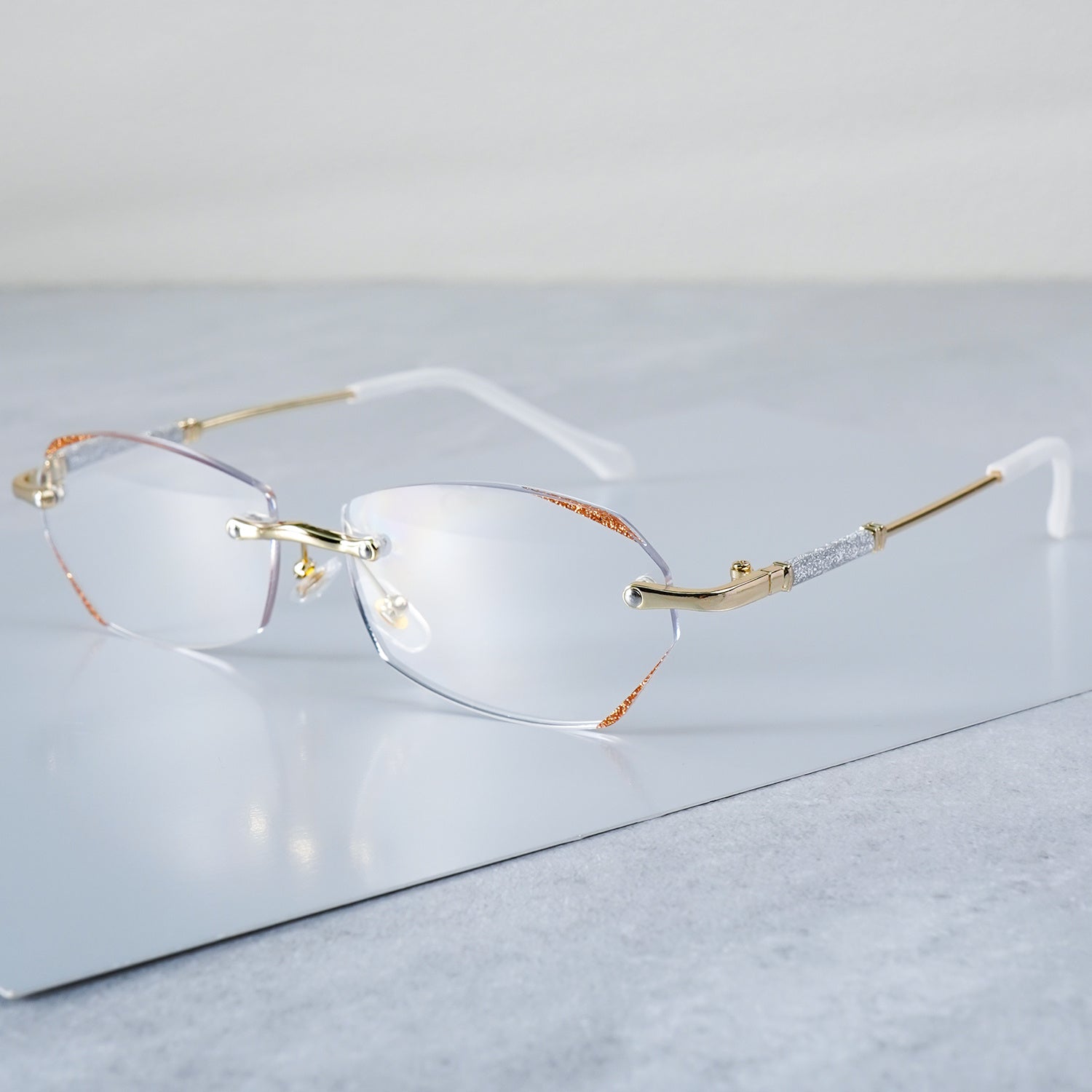 Set of 3 Women'S Rimless Reading Glasses Featuring Diamond-Inlaid Edges - Available in +1.0, +2.0, And +4.0 Diopters, Made from Lightweight PC Material, Anti-Glare, Suitable for Phones, Computers, And Books, Ideal Christmas Present